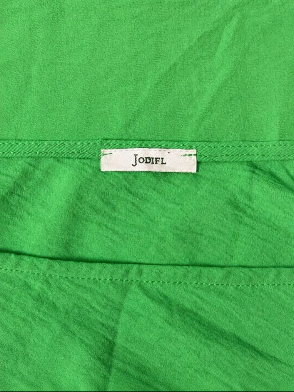 Jodifl Green One Shoulder Draped Mini Dress Size M Made in USA - Picture 4 of 5